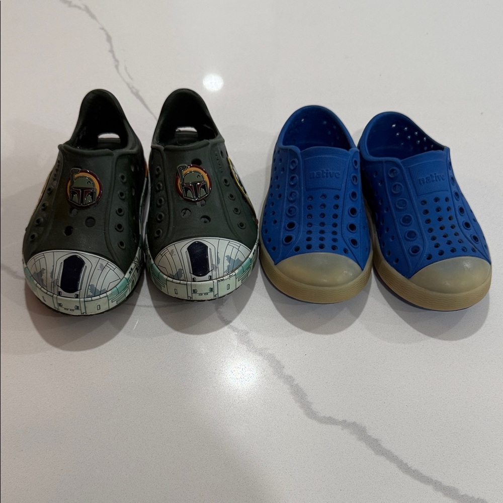 Native Kids Water Shoes - Green and Blue